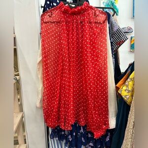 Zimmerman Polka Dot Long Sleeve Red Top Small